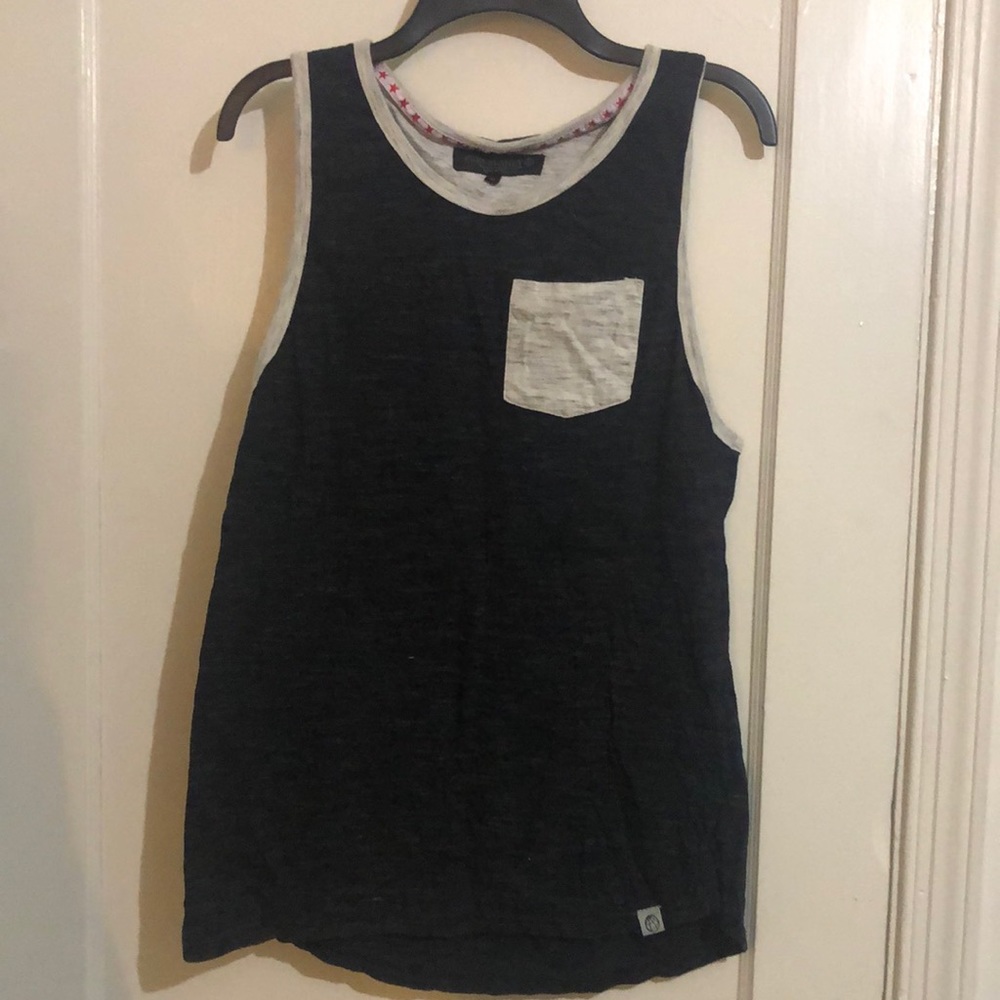 Mens black and gray tank top